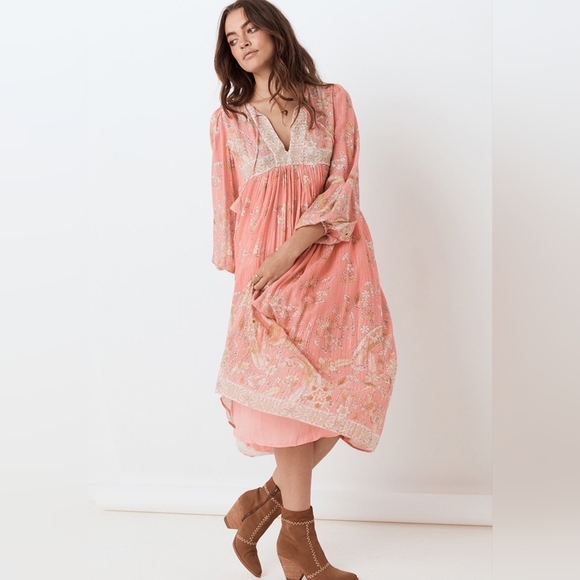 SPELL & THE GYPSY COLLECTIVE HENDRIX DRESS  DUSTY PINK - Picture 2 of 3